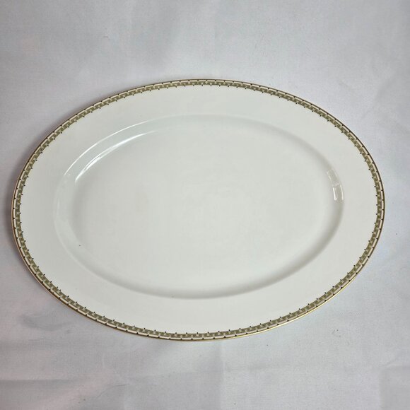 Haviland Albany 16 Inch Oval Serving Platter Schleiger 107A Yellow & Black Key - Picture 1 of 16